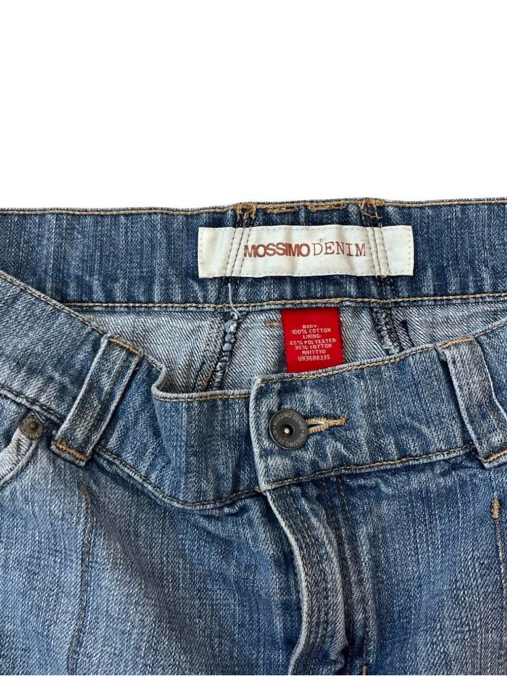 Y2K Mossimo Supply Co. Washed Blue Denim Mini Skirt - Picture 3 of 6